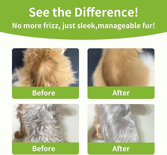 Pet Fur Care Oil – Fragrance-Free Leave-in Conditioner with Coconut & Jojoba Oils, Detangles & Reduces Shedding, Adds Shine & Softness for Dogs & Cats, 1.7 fl oz