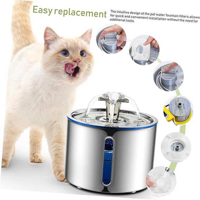Sosoport 24sets Pet Water Fountain Filters Filtration System for Pet Water Dispenser Replacement Filters for Dogs Cats