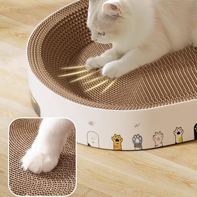 Cat Scratching Post Resting Bed - Cardboard Scratching Mat | Furniture Protector for Indoor Cats, Eco-Friendly Playground and Lounge Bed for Ścratching, Playing, and Enrichment