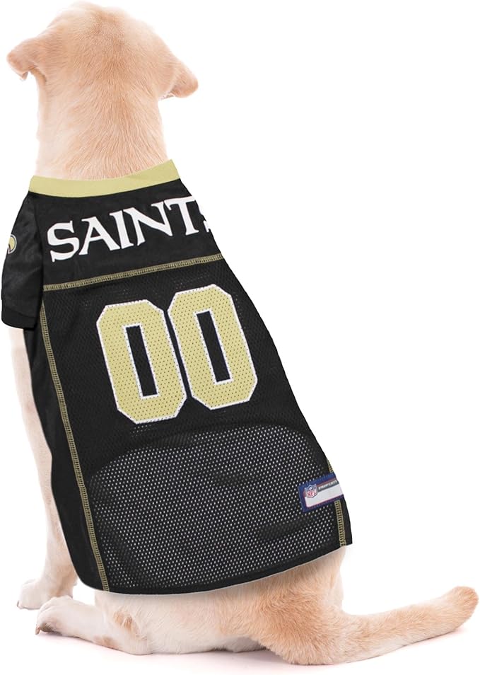 Pets First NFL New Orleans Saints Dog Jersey, Size XX-Large, Football Shirt Costume for Pet, Dog Sports T-Shirt, NFL Team Clothing for Cats, Licensed Pet Apparel Available in 7 Sizes and 32 Teams