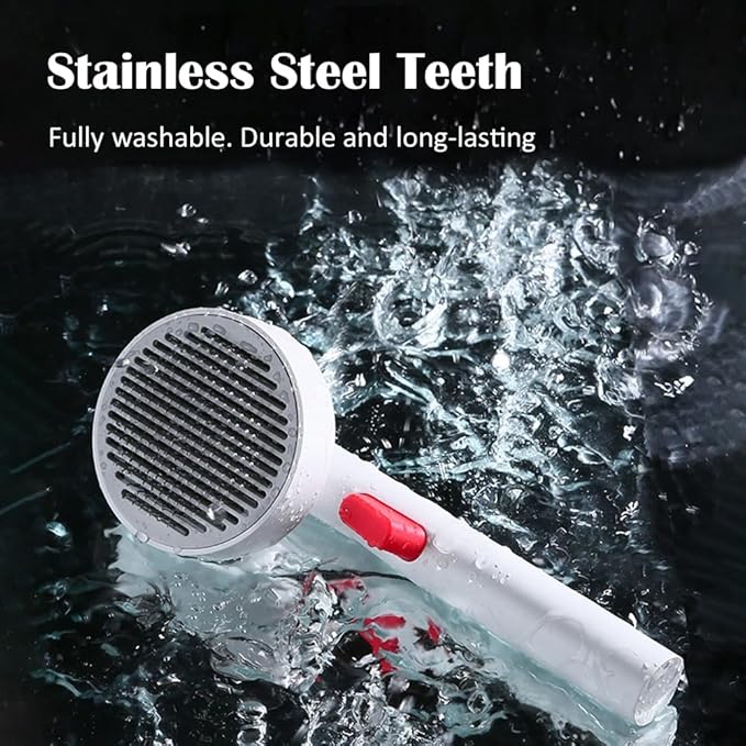Dog Brush with Release Button for Shedding, Self Cleaning Cat Comb Hair Brush for Indoor Cats, Dog Deshedding Grooming Kit, Pet Supplies Hair Remover Tool