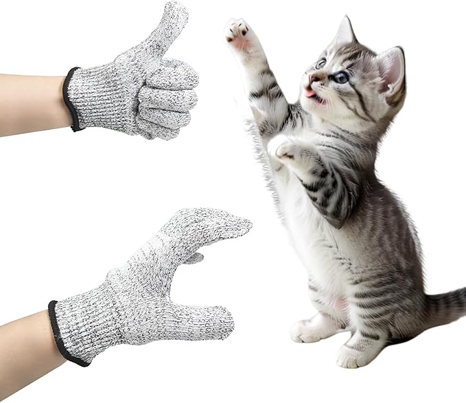 2 Pairs Pet Handling Gloves, 15.75" Extra-Long and 7.68'' Short Flexible Scratch-Resistant Gloves, Pet Grooming Arm Sleeves for Dogs, Cats & Birds Bathing & Nail Trimming