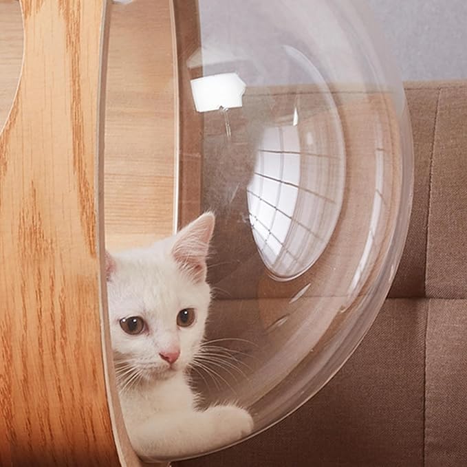 Space Clear Capsule Nest Bed Holder Replacement Portable Durable Practical Indoor Dome Cover Furniture for Tree Cat Climbing Frame DIY, 40cm