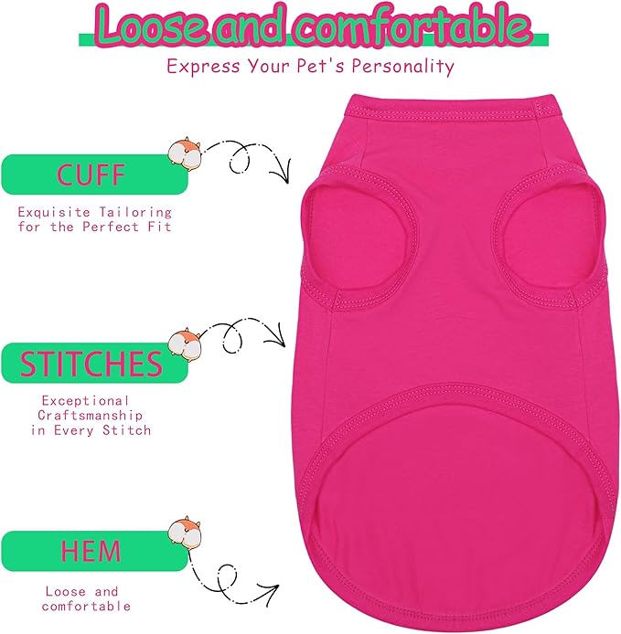 Paiaite Dog Clothes Fashionable Sleeveless Pet Vest: 'Little Miss Sassy' Printed Cotton Dog Shirt, Ideal for Small, Medium, and Large Breeds, Ensuring Comfort and Breathability Orange XS