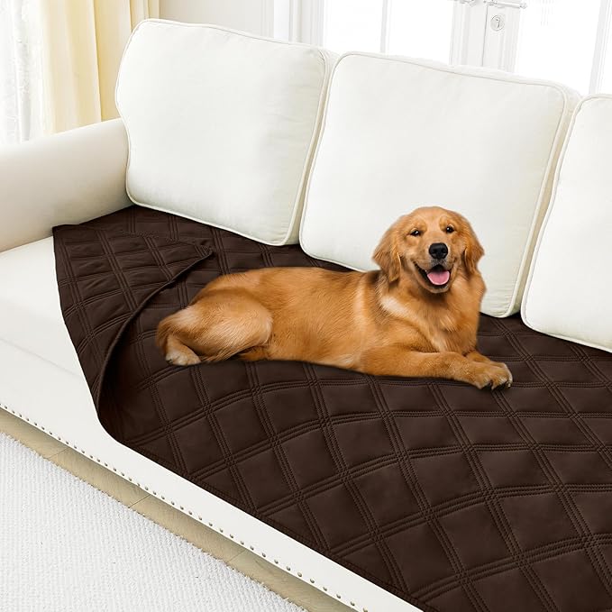 Smiry Waterproof Dog Bed Cover Blanket 30x70, Soft Reversible Pet Blanket, Washable Leakproof Cats Dogs Couch Cover for Sofa, Couch, Furniture, Chocolate/Chocolate