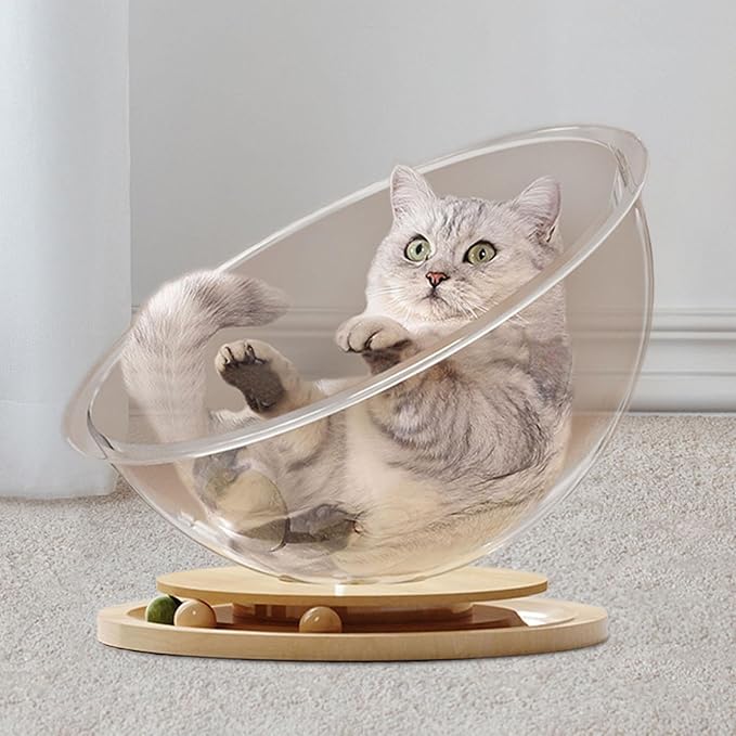 Cat Bed Space Capsule Indoor Sleeping Nest Hammock Wooden Stand Portable Lightweight Stable Furniture for Kittens Suitable for Gift Giving Home Use, L