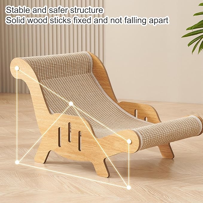 Sisal Cat Scratcher Bed, 2 in 1 Cat Hammock Lounge, Wear-Resistant Scratching Pad Lounge Chair for Indoor Cats Furniture Protection