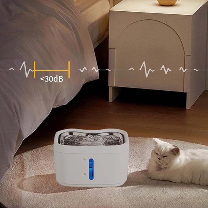 Cat Water Dispenser,2.5L Stainless Steel Smart Automatic Sensing Circulating Pet Drinking Dispenser Pet Water Fountain Inside Cat Dog Drinking Fountain for Home