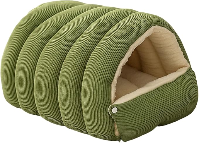 Washable Enclosed Cats House with Removable Cover Soft Plush Bed for Stress Relief Antislip Base Indoor Pet Furniture Detachable Pet Bed Cover