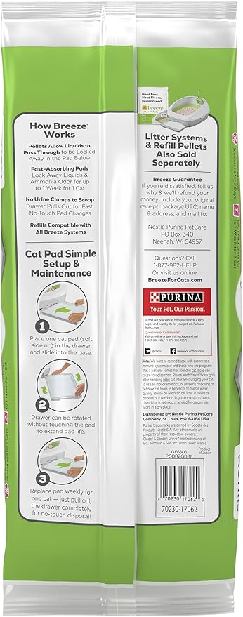 Purina Tidy Cats Breeze with Glade Garden Grove Scent Cat Litter Pads 8ct. Refill Pack - 8 ct. Pouches (Pack of 4)