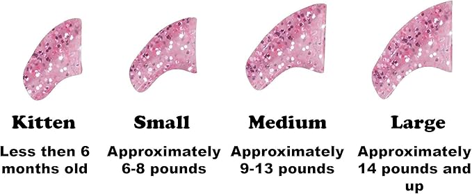6 Month Supply Soft Nail Caps for Cats Pink Glitter Large - Extra Adhesives