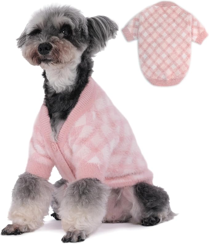 Dog Sweater, Sweaters for Small Dogs, Warm Soft Pet Clothes for Puppy, Medium Large Cat, Dogs Girl or Boy, Dog Shirt for Winter Christmas (Pink, X-Small)