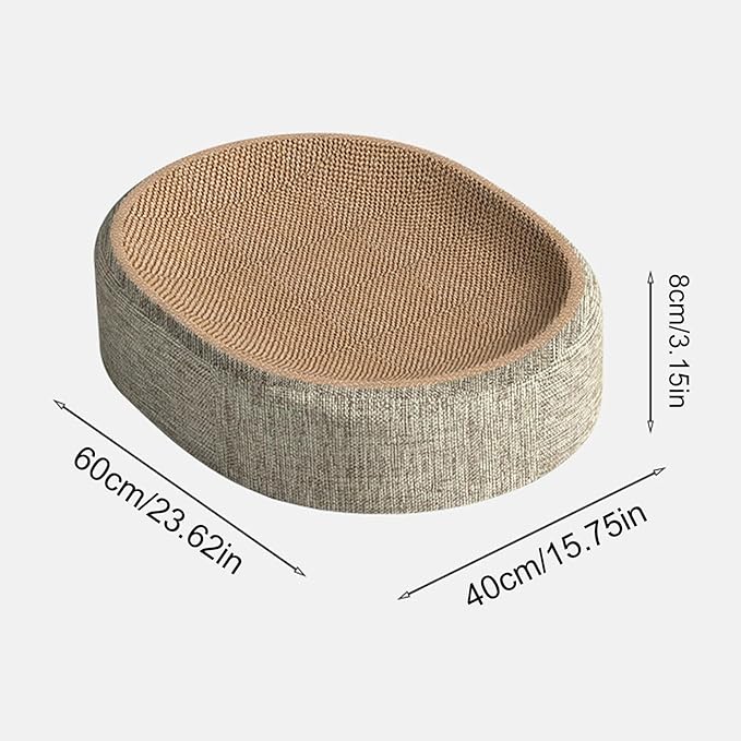Cat Scratching Board Bed, 2 In 1 Oval Cat Scratcher Cardboard Bowl Nest, Cats Scratching Board For Indoor Cats Scratch Pad Lounge Bed, Furniture Protector From Kitten Claws For Grinding Claws And Rest
