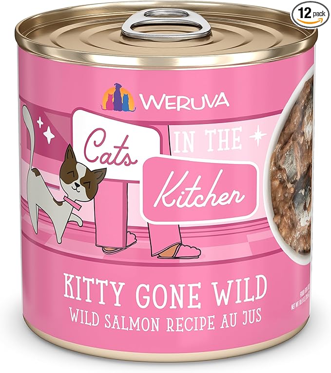 Weruva Cats in The Kitchen, Kitty Gone Wild Wet Cat Food, 10oz Can (Pack of 12)