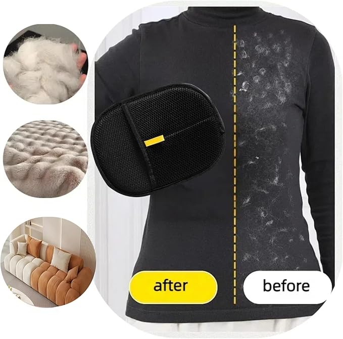 2pcs Pet Hair Removal Glove, Reusable Electrostatic Pet Hair Removal Gloves,Reusable for Dogs & Cats, Furniture，