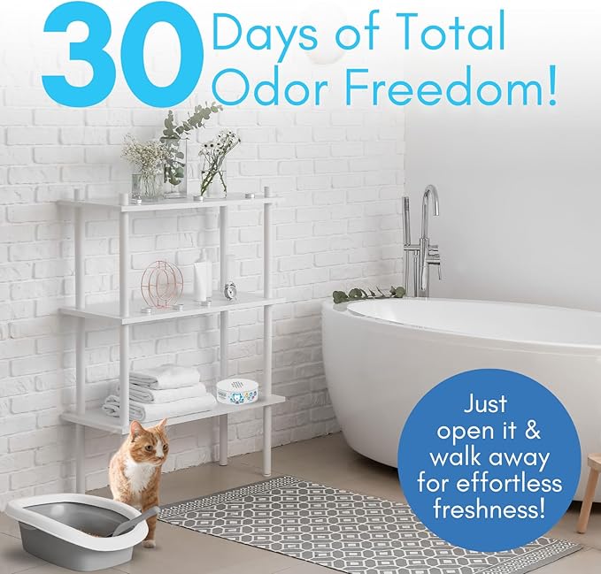 Litter Box Magic Cat Litter Deodorizer Jar (1 Fresh Scent and 1 Fragrance Free, 16 Oz, Pack of 2) - Cat Litter Odor Absorber Gel - Litter Box Pet Air Freshener - Litter Odor Eliminator to Freshen Air