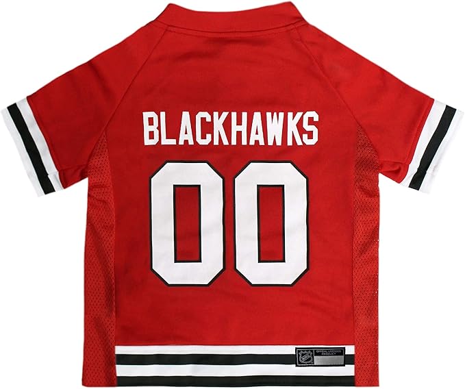 NHL Chicago Blackhawks Jersey for Dogs & Cats, Small. - Let Your Pet Be A Real NHL Fan!