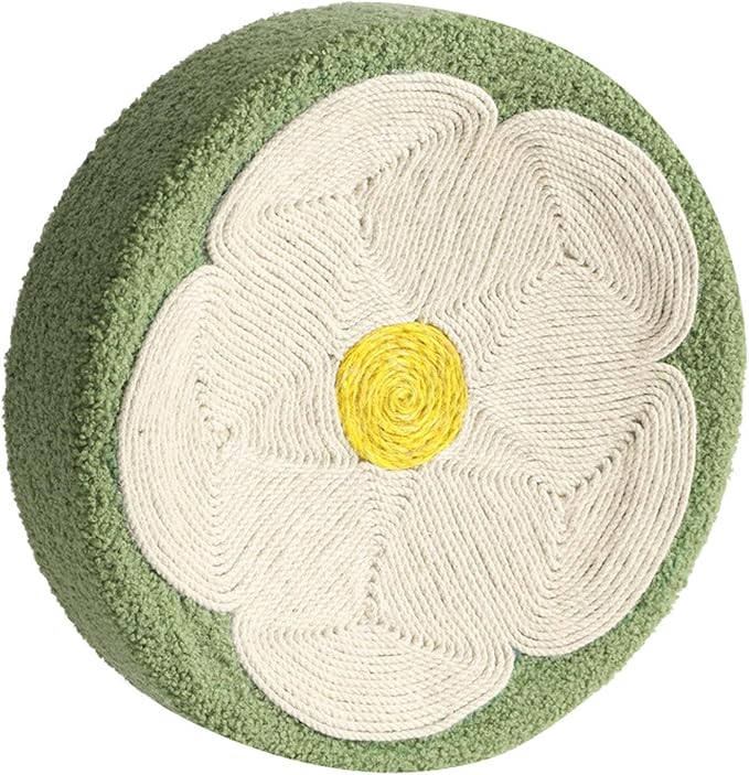 Cat Scratching Board Multipurpose Sisal Rope Scratch Grinding Claw Flower Pattern Round Cat Scratcher Bed