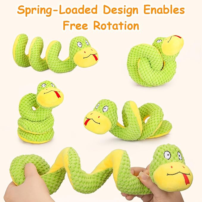 Retro Shaw 11" Realistic Snake Cat Toy – Interactive Kicker Toy for Indoor Cats with Silvervine & Catnip, Crinkle Sound, Spring-Loaded Design, Bite-Resistant Plush for Kitten Teething & Boredom Relief
