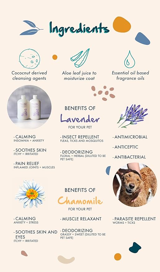 Pure + Good Dog & Cat Conditioner - Moisturizing Pet Conditioner, Made in The USA, Cruelty Free, 16 fl oz (Lavender + Chamomile)