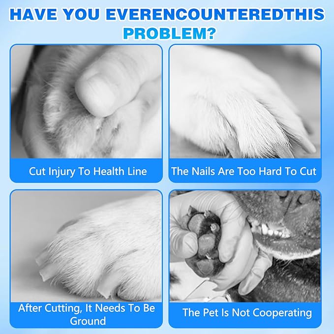 Cat Nail, Upgraded Safe Cut Cat Nail Trimmer, Two Adjustable with 360°Grinding Settings, Low-Vibration Ultra-Quiet Under 40dB, Powerful Enough for All Cats and Dogs (White)
