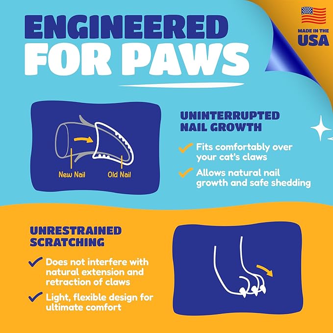 Soft Claws Cat Nail Caps for Medium Cats – (40 Caps, Pink and Green) - Made in USA - Veterinarian-Developed | Protects Furniture & Skin - Easy to Apply, Long-Lasting Anti-Scratch Soft Cat Claw Covers