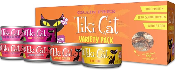 Tiki Cat Grill Wet Cat Food, Variety Pack, 2.8 oz. Cans (12 Count)