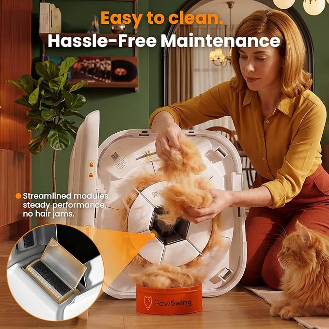 Cat Self Groomer Neo with 360° Skin Friendly Brush Self Cleaning Automatic Fur Collection Grooming House for Hairball Control and Shedding Relief Autocomb Cat Auto Grooming Box for All Cats