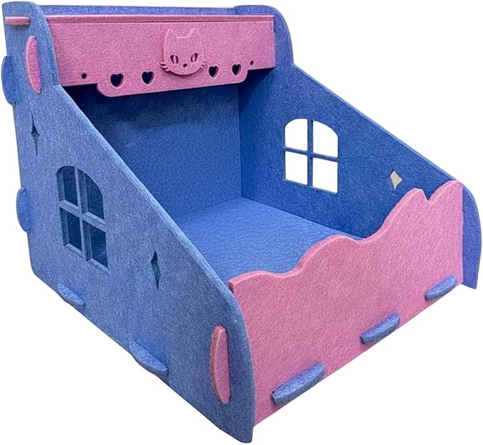 Gralara Cat Scratcher Kitten Sleeping Nest Thickened Multifunctional Furniture Protector Lounge Bed for Interaction Indoor Outdoor, Blue