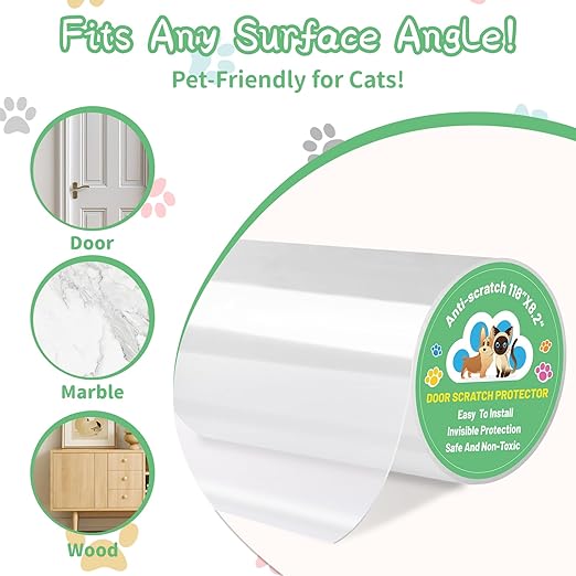 Cat and Dog Scratch Furniture Protector, 118" x 8.2" Transparent Self-Adhesive Cat Scratch Protector, Couch Corner Door Wall Bed Anti-Scratch Guard