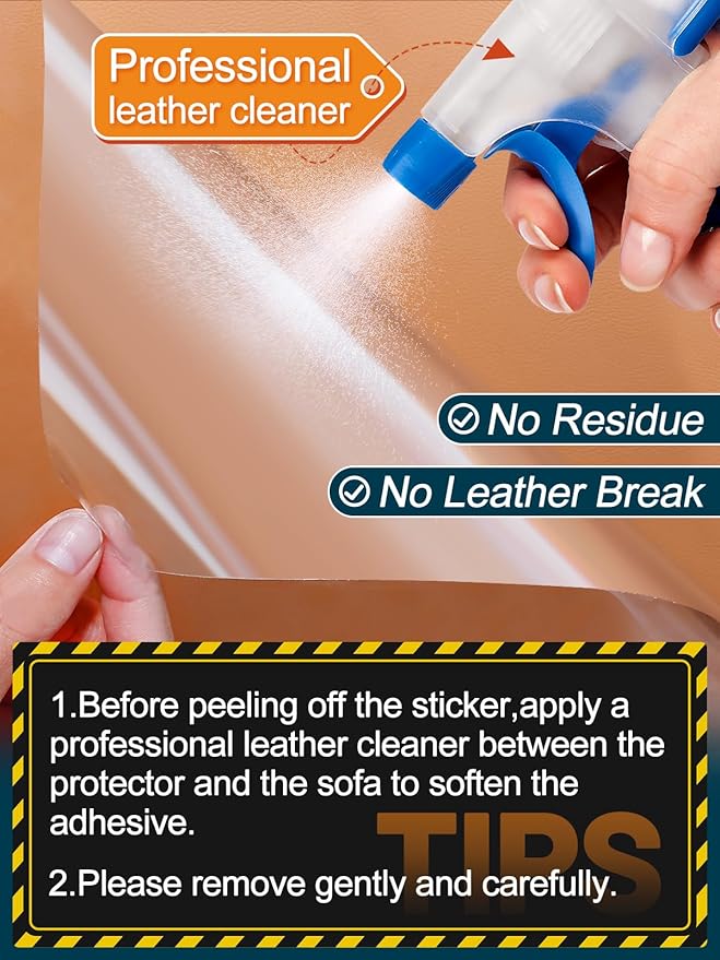 Acostop Cat Scratch Furniture Protector - Specially Designed for Leather Furniture, Easy to Remove Anti-Scratch Couch Protector from Cat, No Pins, 10 Pack