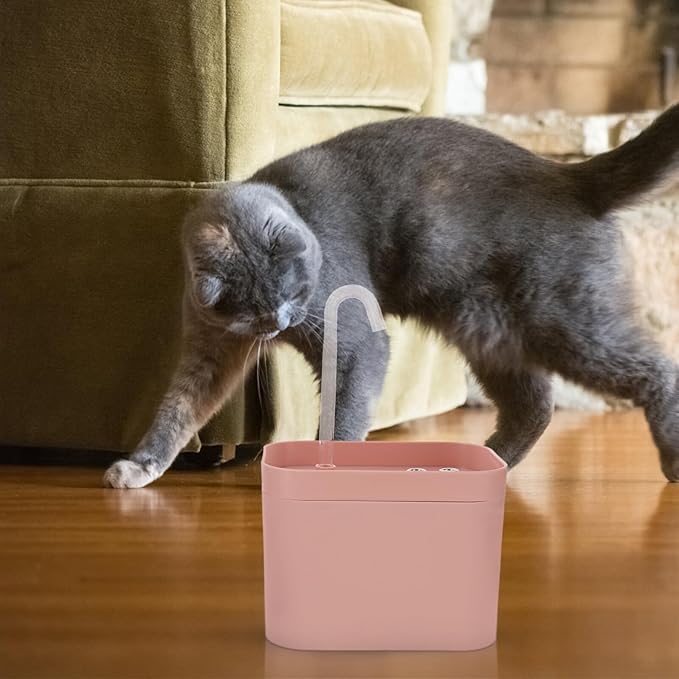 SHOWERORO Automatic Cat Water Fountain Pink with Silent Motor Portable Circulation Water Dispenser for Indoor Pets Energy Saving Electric Feeder for Cats and Dogs Elegant Flower Shape Outlet