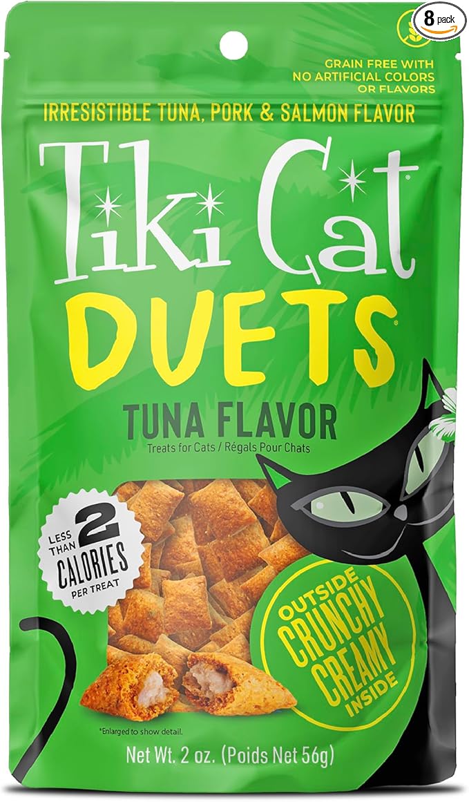 Tiki Cat Duets Cat Treats, Tuna Flavor, 2 oz. Pouch (8 Count)