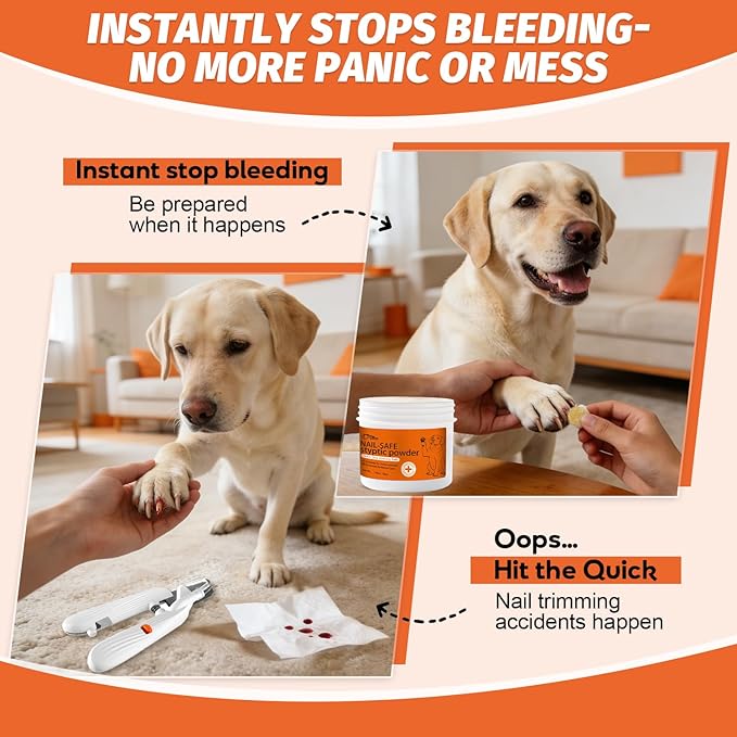 PAW PLANET Styptic Powder for Dogs & Cats -1.76oz Fast Acting Blood Stop Powder for Nail Clipping, Minor Cuts & Wing Clipping,Essential First Aid for Dark Nails (2-Pack)