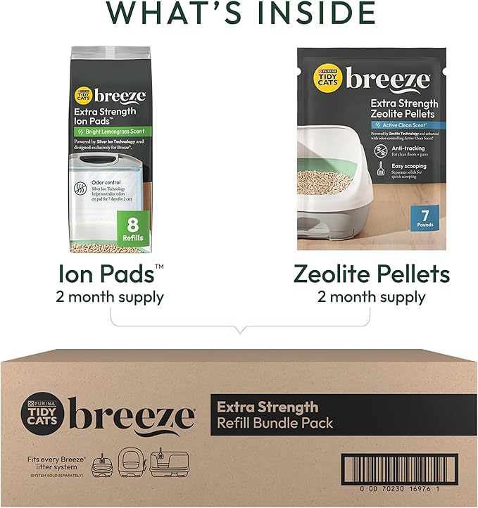 Purina Tidy Cats Breeze Cat Litter Extra Strength Refill Bundle