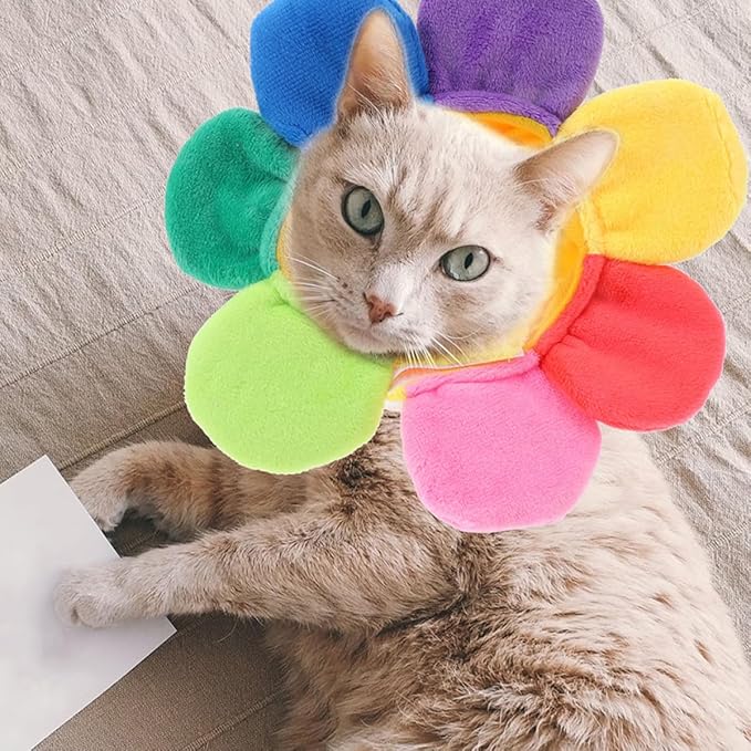 Sunflower Cat Headdress 2pcs Set Decorative Pet Hat Floral Costume Summer Puppy Hat Household Cat Party Apparel
