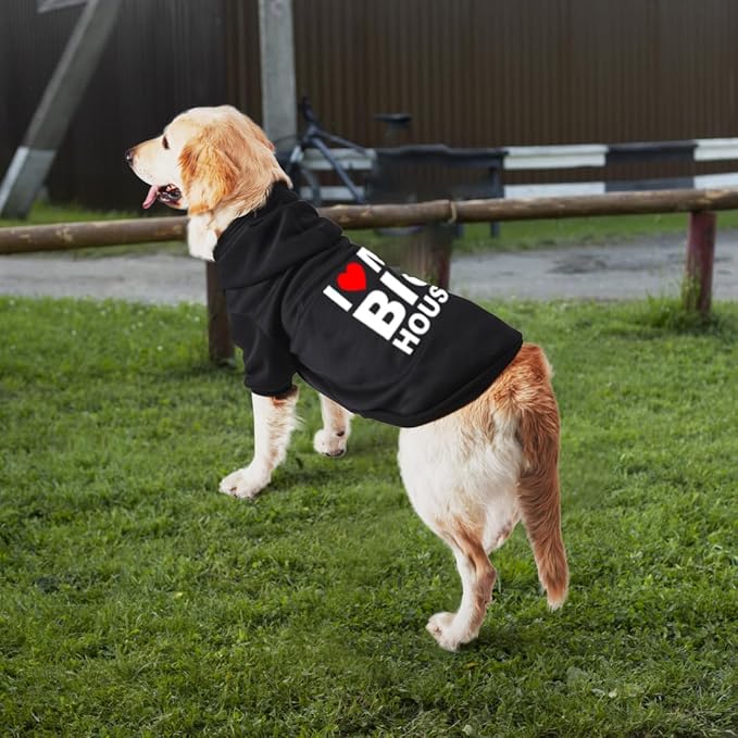 Dog Sweater Dog Hoodie Cold Weather Coat Hooded Sweatshirt for Puppies,Cats, Small Medium Large Dogs (Black(House), Medium)