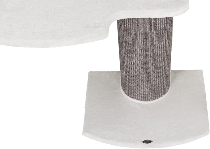 TRIXIE Acadia 63-in Cat Tower with Wall Supports, Oversized Sisal Scratching Post, Three Platforms, Removable Bed, Gray