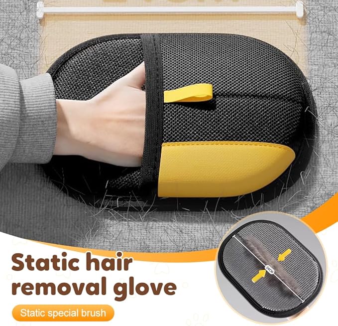 Pet Hair Removal Glove for Cats & Dogs, Electrostatic Gloves Pet Hair Removal, 2025 Upgraded Double Sided Reusable Dogs Cats Hair Grooming Gloves for Couch Furniture Carpet Curtain (2)