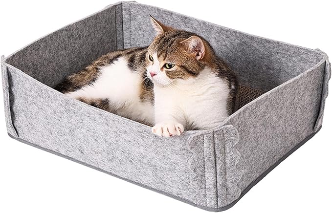 Corrugated Paper Pet Bed for Indoor Cats Easy to Use Furniture for Boredom Home Entertainment Scratcher