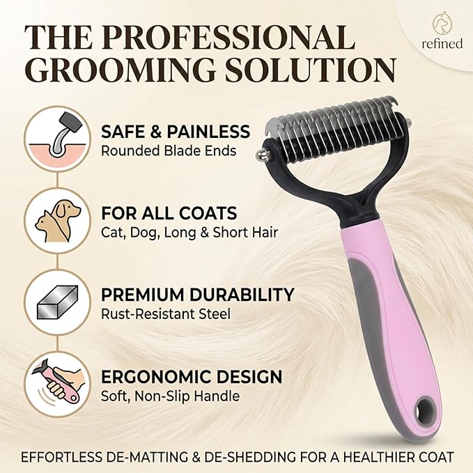 Vivanchor Deshedder, Vivanchor Pet Pro, Grooming Tool for Dogs/Cats, Double Sided Pet Grooming Brush, Professional Deshedding Tool, Pets Hair Remover Shedding, Long Haired Dog Brushes