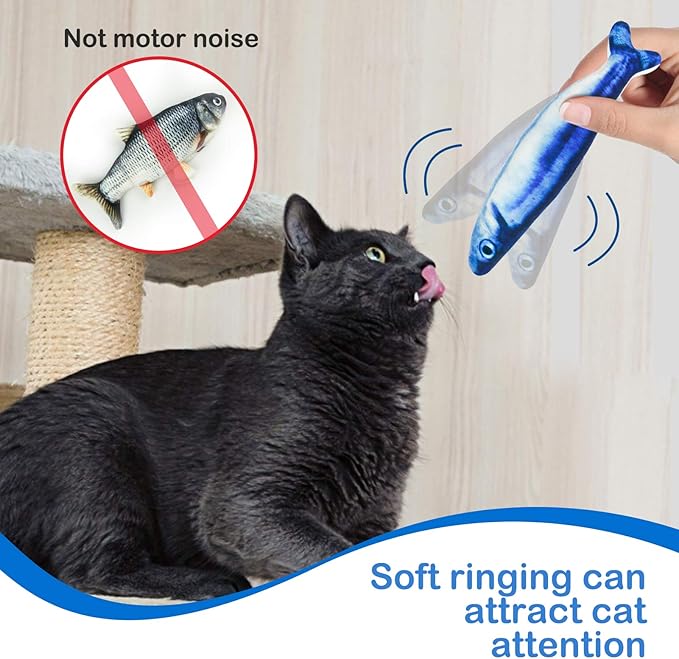 5Pcs Catnip Toy, Plush Fish Cat Toy, Cat Chew Toy, Catnip Filled Cartoon Fish with Bell Inside for Interactive Kitty Chew Toys Cat Teething Cat Exercise