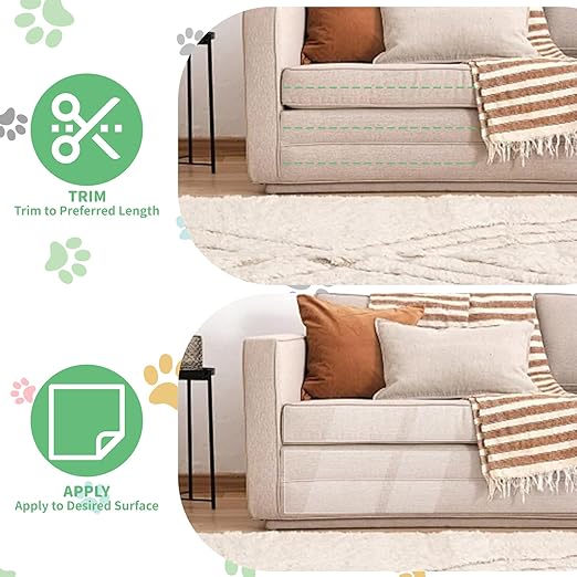 Cat and Dog Scratch Furniture Protector, 200" x 8.2" Transparent Self-Adhesive Cat Scratch Protector, Couch Corner Door Wall Bed Anti-Scratch Guard