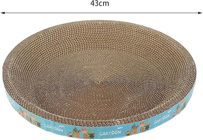 Cats Scratcher Cardboard Cat Scratcher Bed Couch Lounge Training Toy Cardboard Cat Bed Corrugated Scratch Pad for Carpets Protect Furniture, Round Giraffe 43cm