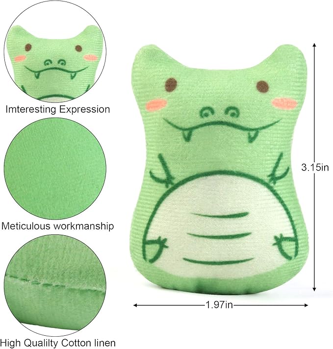 Catnip Toys for Indoor Cats - 5PCS Plush Cat Chew Toys Teething Interactive Catnip Filled Kitten Toy Soft Pet Toy