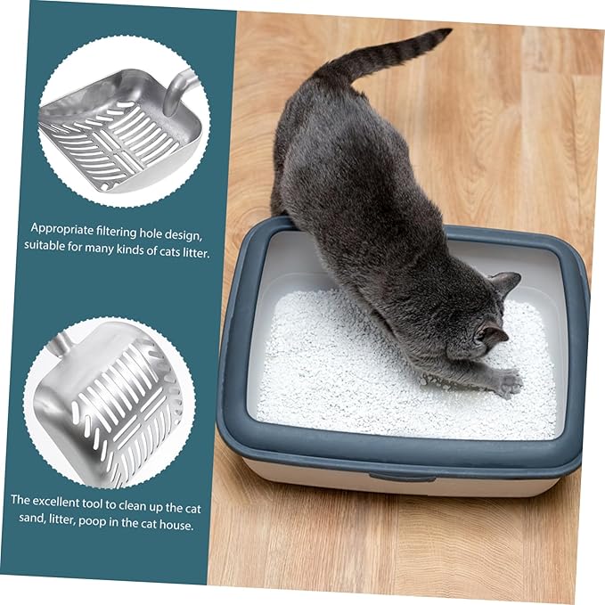 Long Handle Cat Litter Shovel Ergonomic Cleaning Tool for Scooping Non Slip Grip Design for Keeping Your Pet Litter Box Fresh and