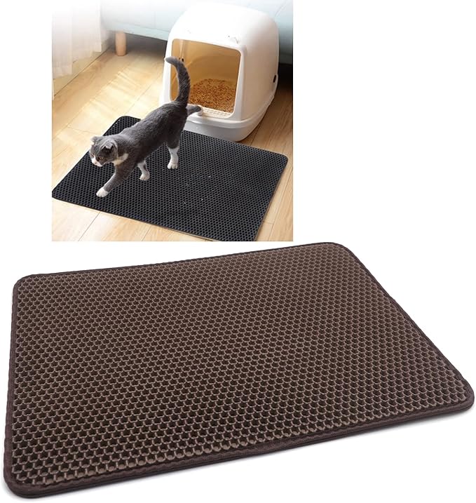 XKMT- Animal Pet Supplies Cats Litter & Housebreaking 40X50 Brown Cat litter Mat Double Layer Pad Trapper Folding Pad EVA Foam Rubber