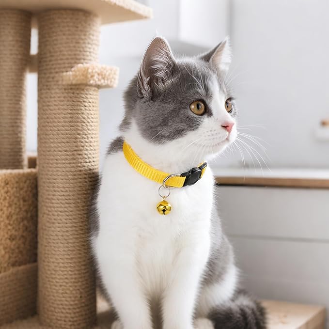 13 Pcs Cat Collar Breakaway Collar for Cats Colorful Cat Collars with Bell Adjustable Safety Buckle Kitten Collars Mixed Colors