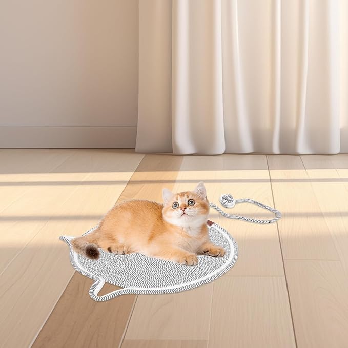 Beaupretty Cat Scratching Pad Indoor Sturdy Cardboard Scratcher Mat Non-Slip Small Gray for Sofa Bed Furniture Protection Kitten