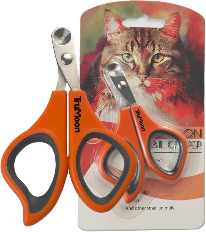 Trumoon Cat Nail Clippers with Safety Guard - Safe 2mm Circular Hole to Avoid Overcutting,420 Stainless Steel Grooming Tool for Long-Haired, Anxious, or Wiggly Cats, First-Time Trimmers